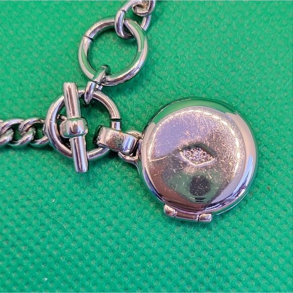 Vera Bradley silver tone charm Bracelet With Locket. - Picture 7 of 9